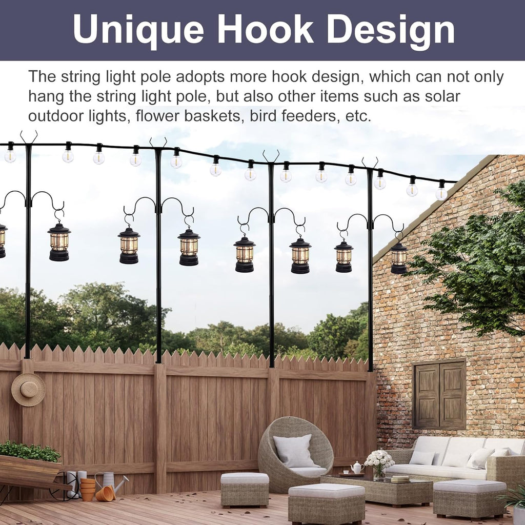 2 Pack Adjustable Metal String Light Poles R804671