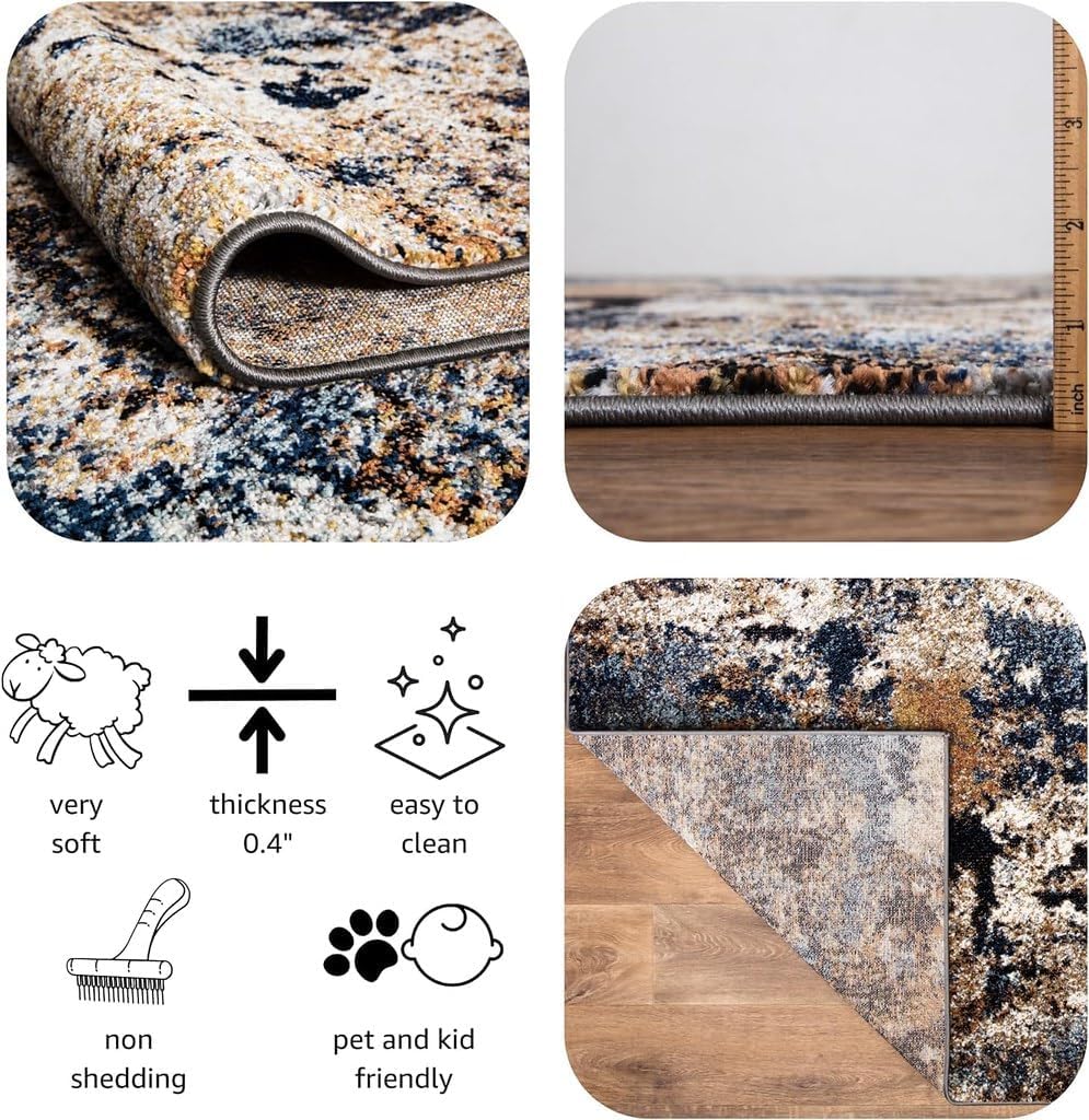 6x9 Non-Shedding Abstract Area Rug I173747