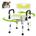 Swivel Shower Chair with Armrests and Back Padded Seat Adjustable Height O606