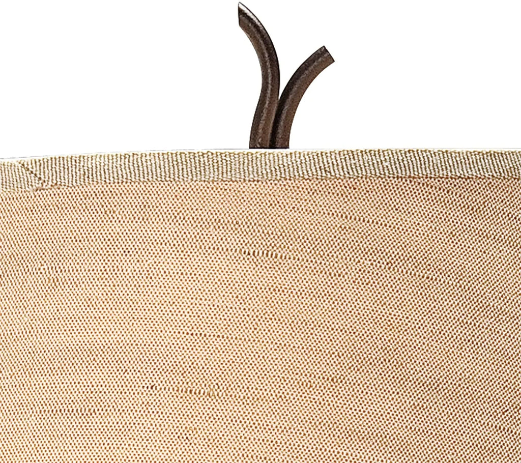 Rustic Farmhouse Floor Lamp with Tray End Table 63.5" Tall Wood Twisted Iron Base Brown Linen Fabric Tapered Drum Shade W598