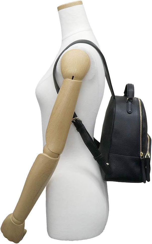 Black Medium Leather Backpack K912