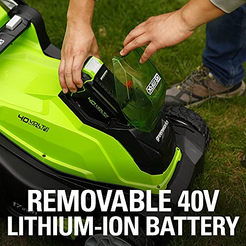 40V 17" Cordless Push Lawn Mower with 4.0Ah Battery and Charger B10733