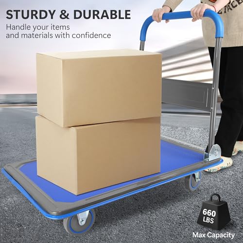 Foldable Push Cart Dolly 330 lbs. Capacity Hand Truck F1257