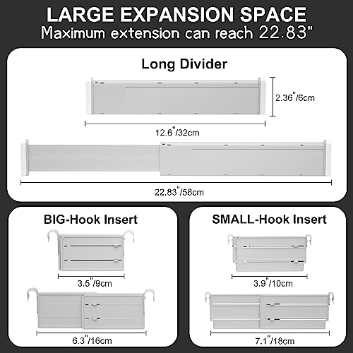 Gray Adjustable Drawer Dividers with Inserts Z6170