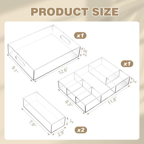 Clear Acrylic Desk Drawer Organizer Set 4 Pack G568