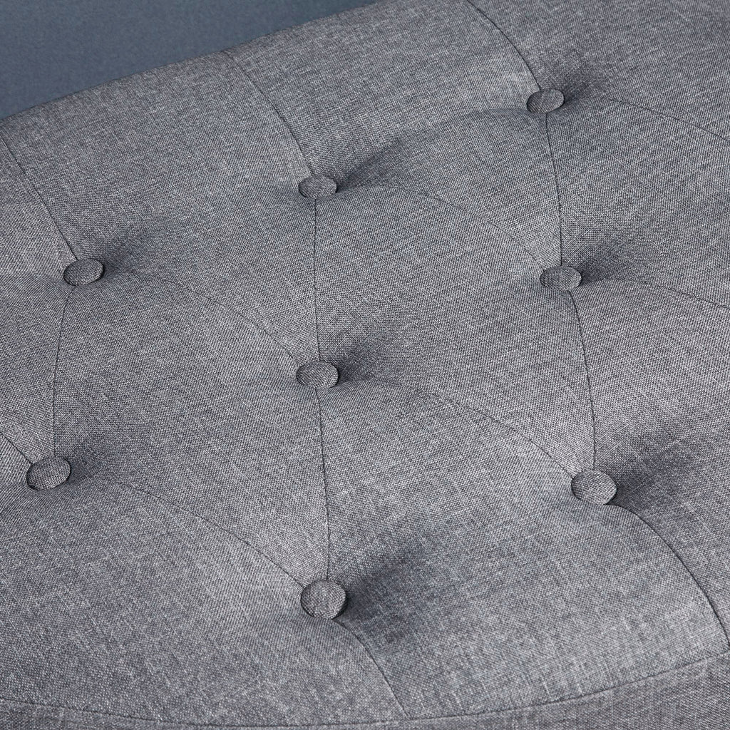 Gray Half Moon Storage Ottoman with Lift Lid B1576
