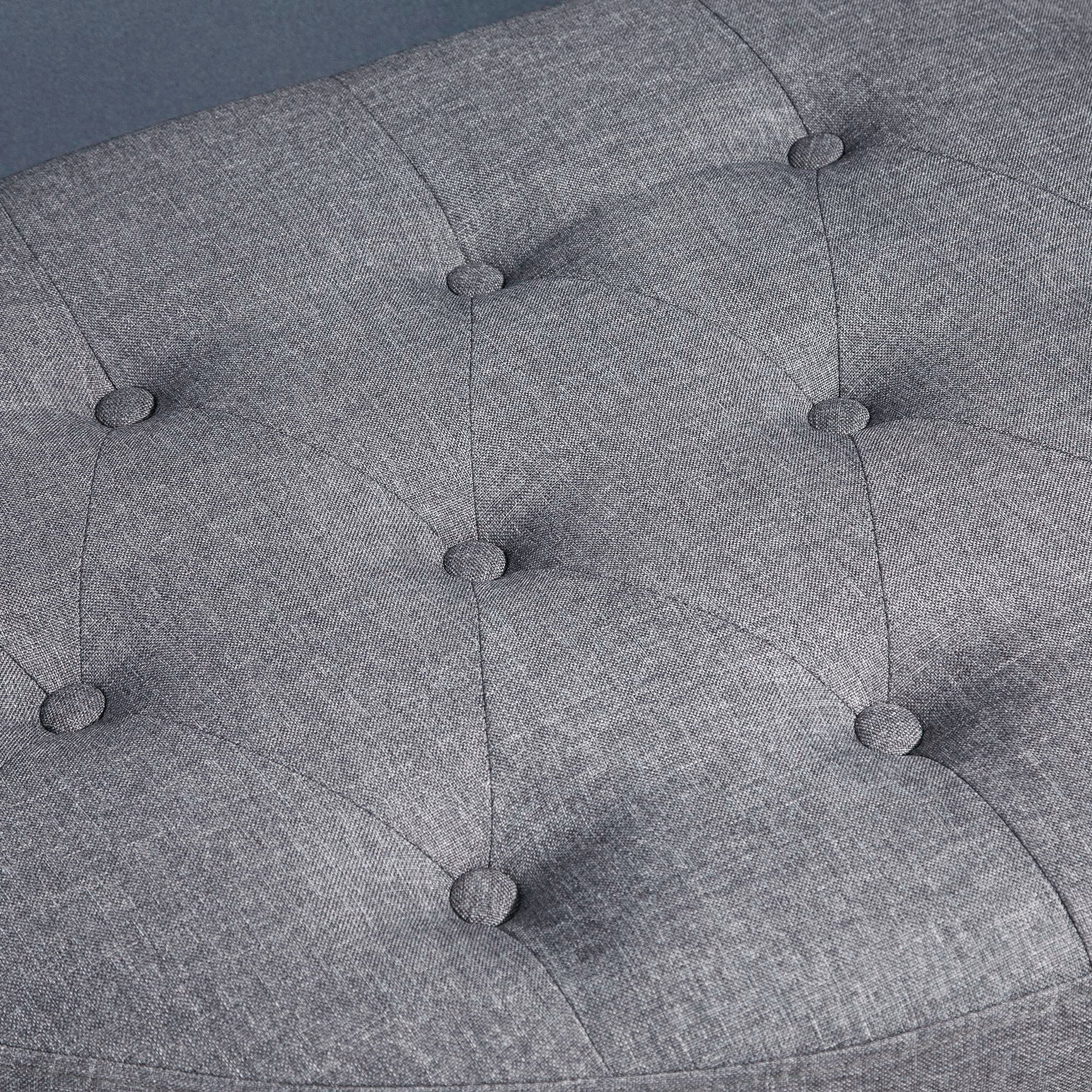 Gray Half Moon Storage Ottoman with Lift Lid B1576