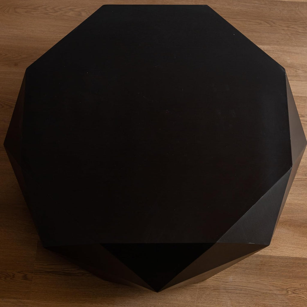 Black Round Wood Coffee Table K154