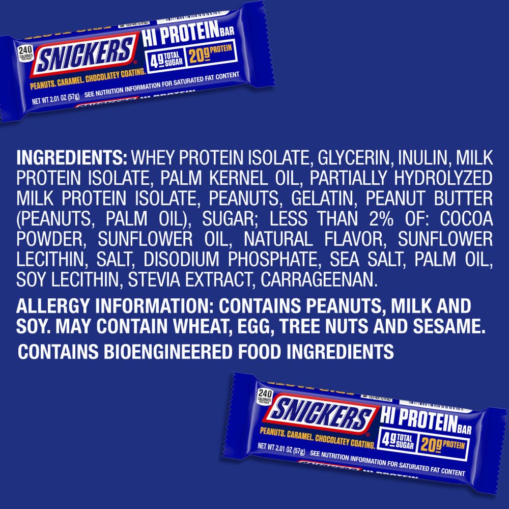 Peanut & Caramel Hi Protein Bar, 8.04 oz, 4 ct Box P1869