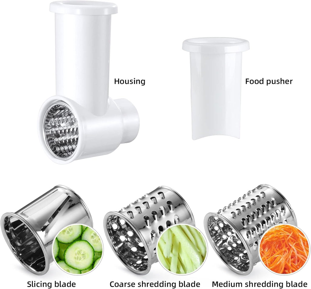 White Slicer Shredder Attachments for Kitchenaid Mixer D603