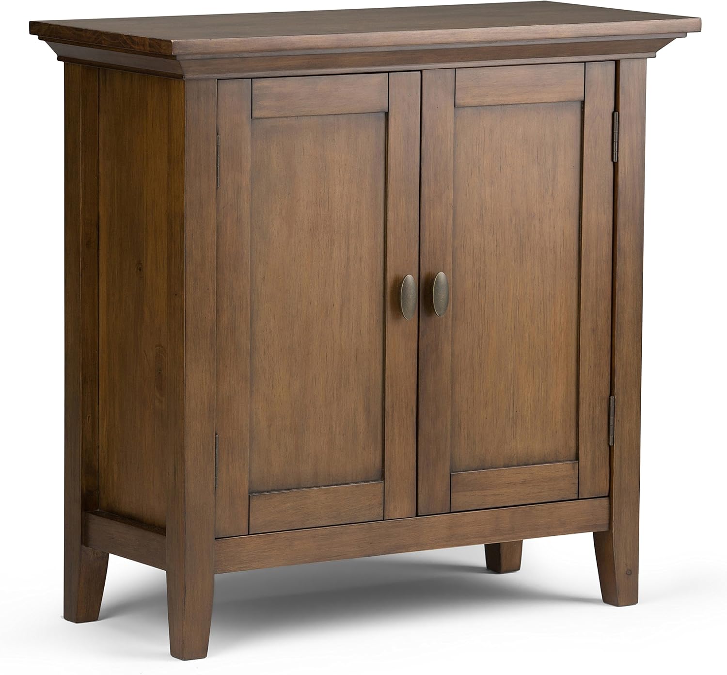 Hickory Brown Solid Wood Low Storage Cabinet with 2 Doors and 2 Adjustable Shelves J685477