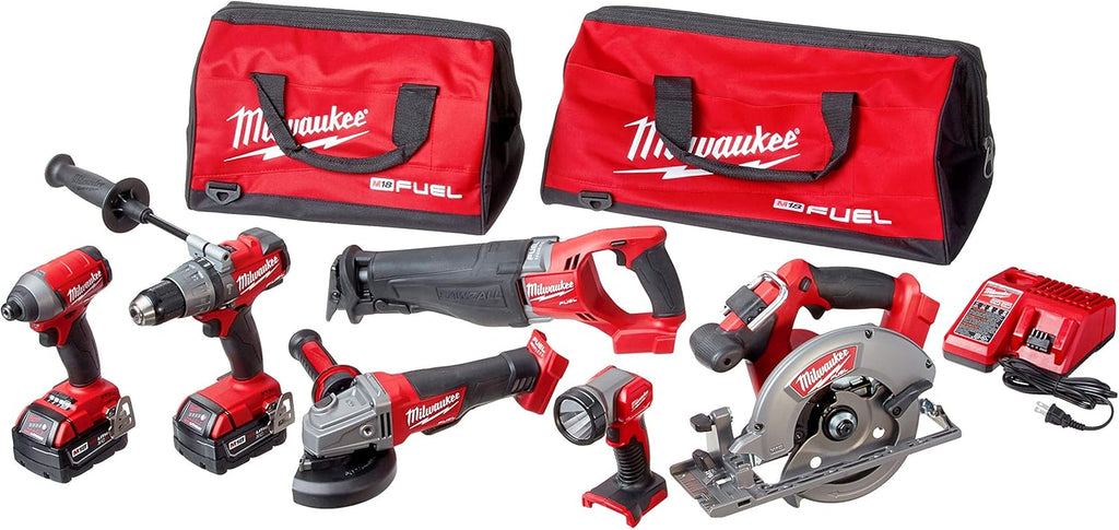 Brushless Cordless Combo Kit (6-Tool) with 5.0 Ah Batteries, Charger, Tool Bags U147203