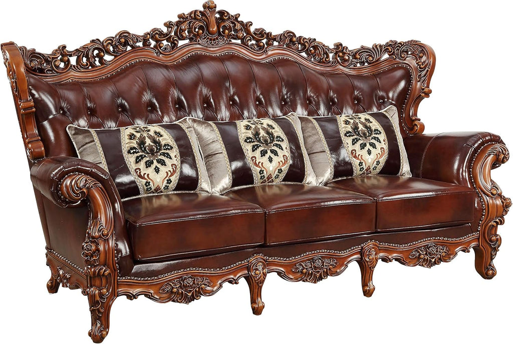 Cherry Top Grain Leather Match Sofa H312383