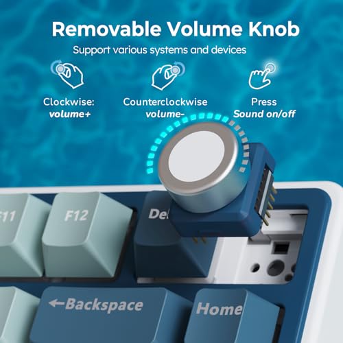 75% Wireless Mechanical Keyboard with Knob and PBT Keycaps I3561