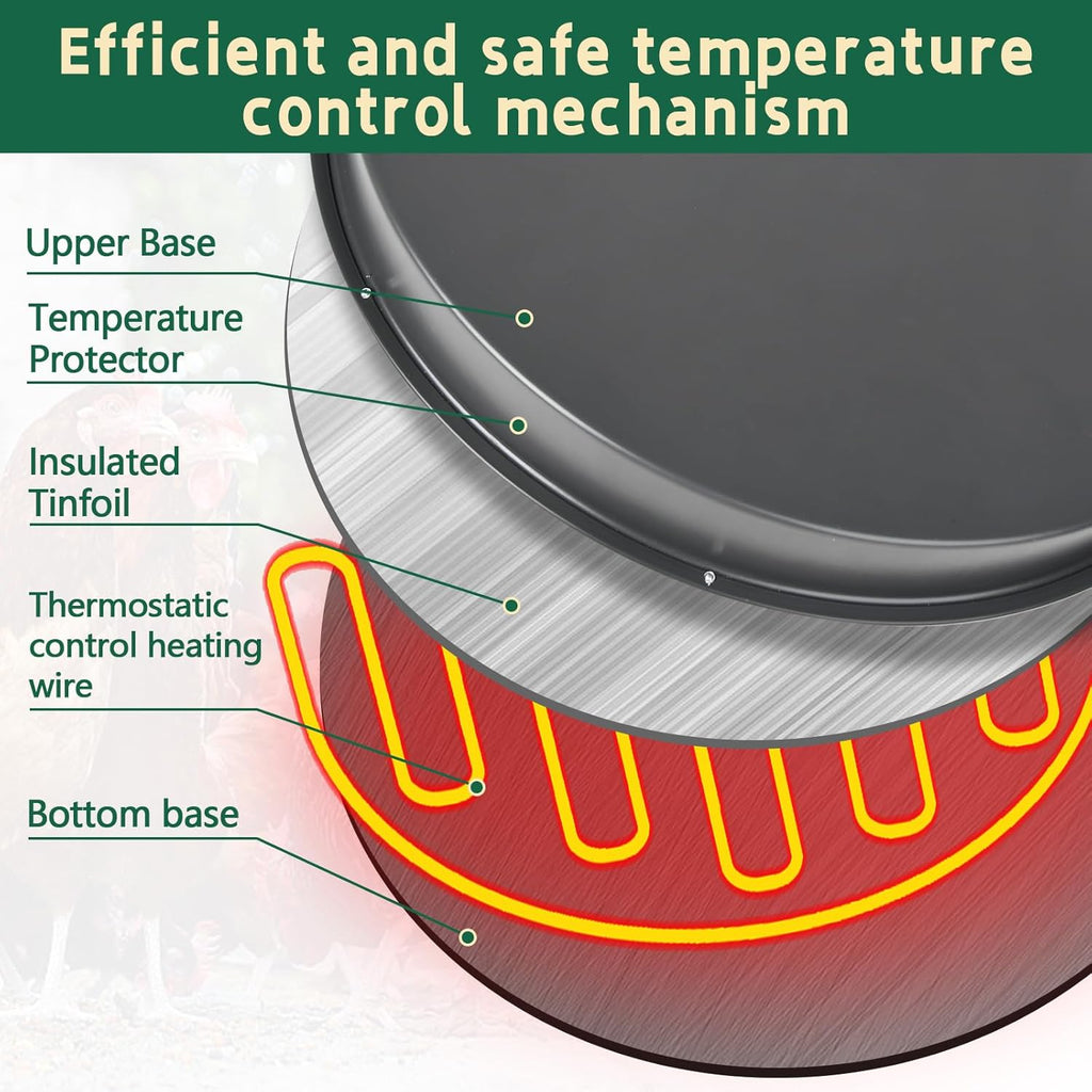 15IN 125W Heated Chicken Waterer Base with Thermostat A98816