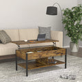 Brown Lift Top Coffee Table with Hidden Storage E285