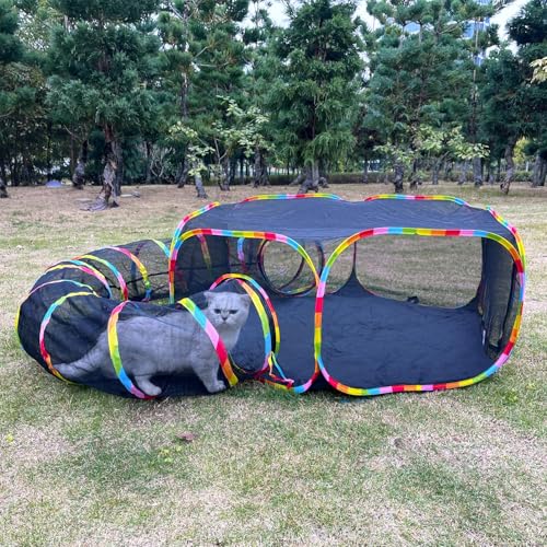 Outdoor Cat Enclosures Portable Mesh Tent Playpen Tunnel for Small Animals S960021