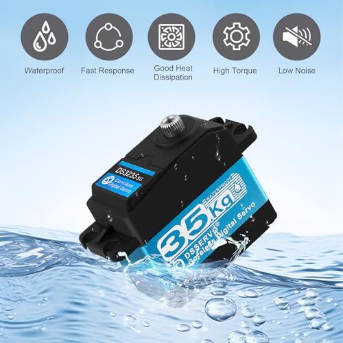 35KG High Torque Coreless Motor Servo Waterproof Metal Gear Digital Stainless Steel Gear Servo with 25T Servo Arm K9738