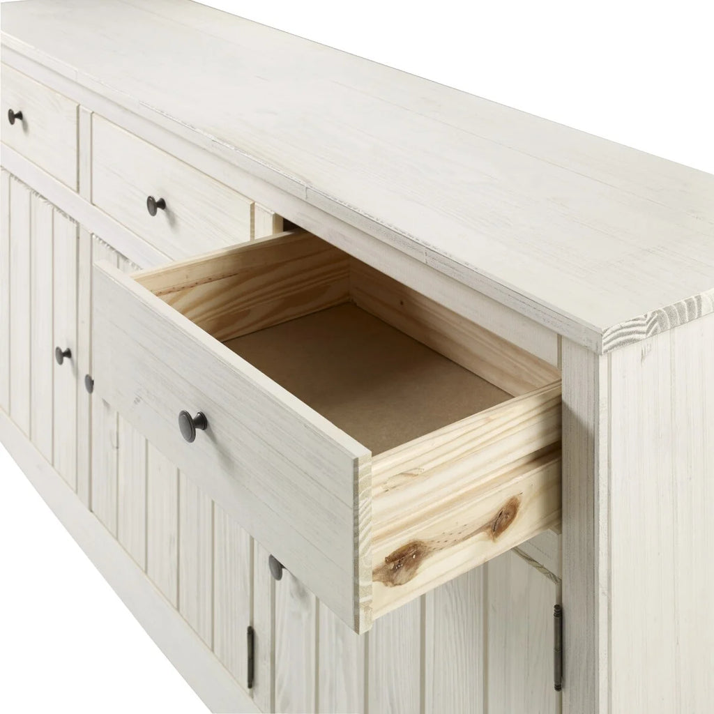 White Distressed Wood Buffet Sideboard J27364