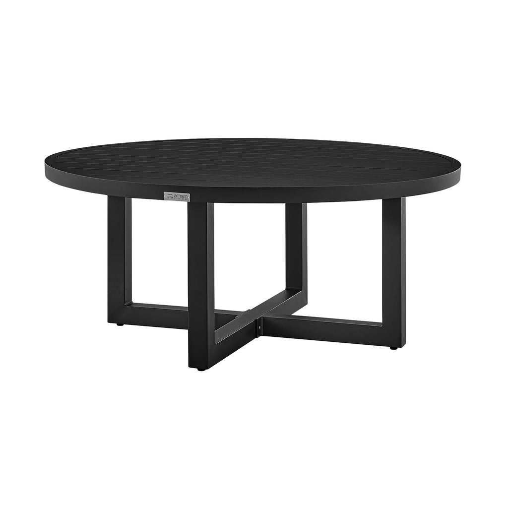 Black Aluminum Round Coffee Table C846
