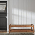 Teak Acacia Wood 3-Seat Outdoor Bench R95469