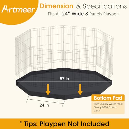 Black 8 Panel 24 Inch Pet Playpen W42033