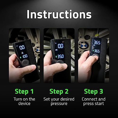 2pack Portable Tire Inflator Air Compressor with Tire Pressure Gauge (120 PSI) J35556