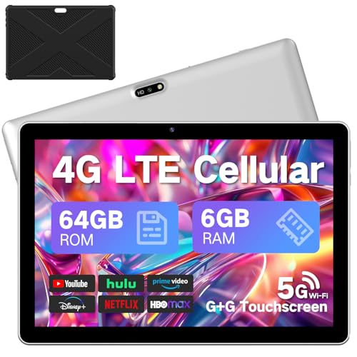 10.1 inch 4G LTE Tablet with SIM Card Slot, 64GB Storage F44181