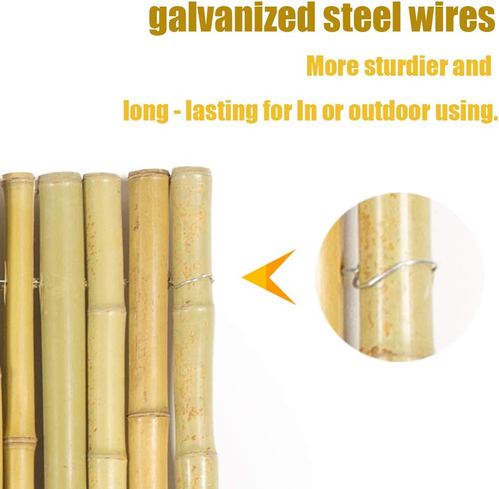 Natural Rolled Bamboo Fence, 0.7 in D x 6 feet High x 8 feet Long O29784