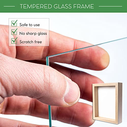 11” x 11” Dark Oak Wooden Shadow Box Frame with Tempered Glass A2300