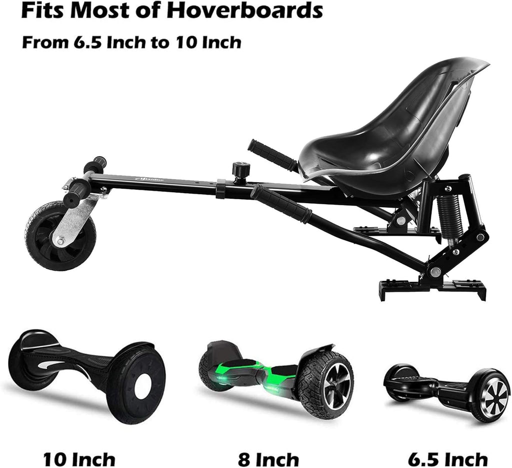 Black Hoverboard Seat Attachment with Off-Road Tire O373