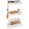 Slim Rolling Storage Cart, 4 Tier, White T881