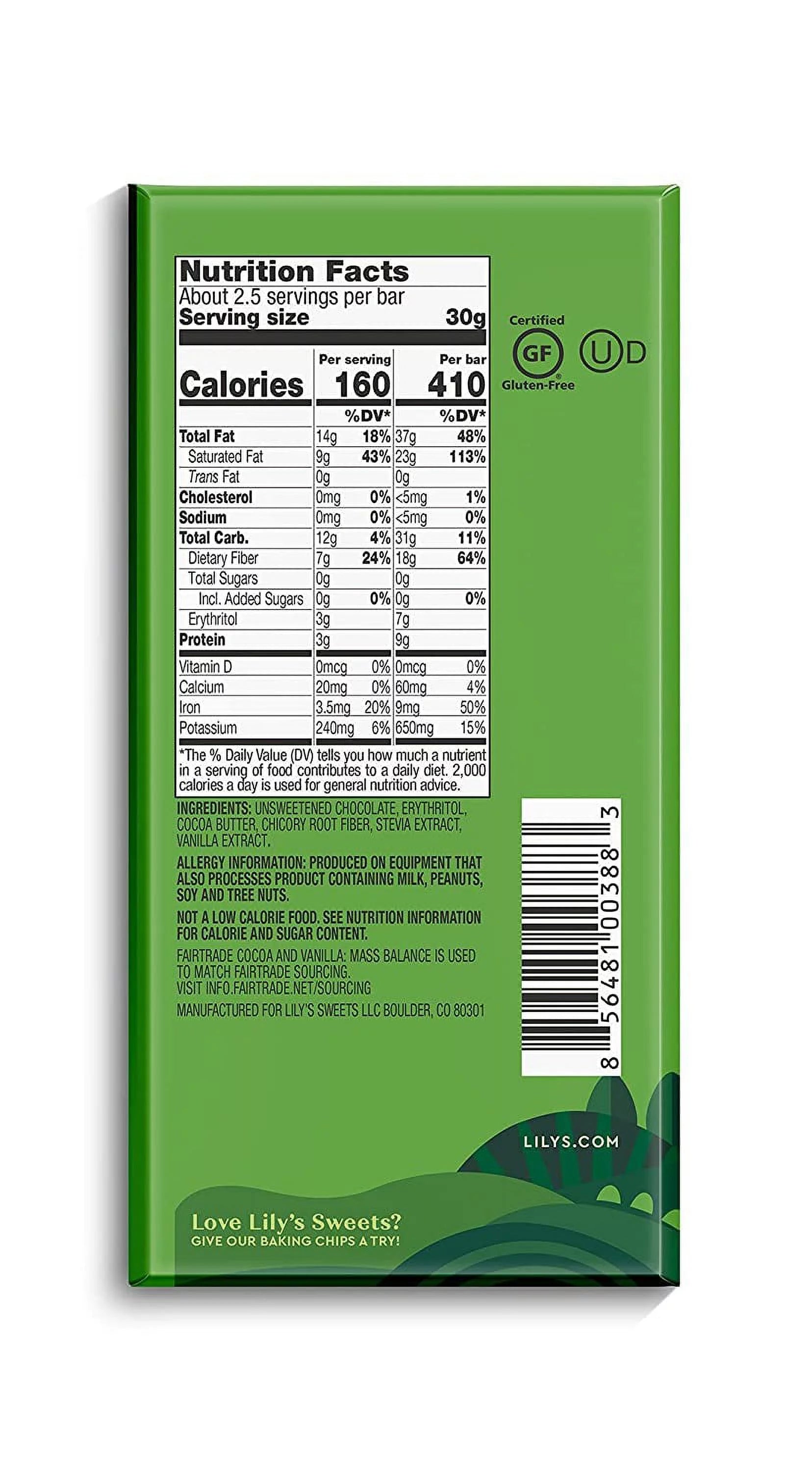85% Dark Chocolate Bar 2.8 oz Pack of 4 J86202