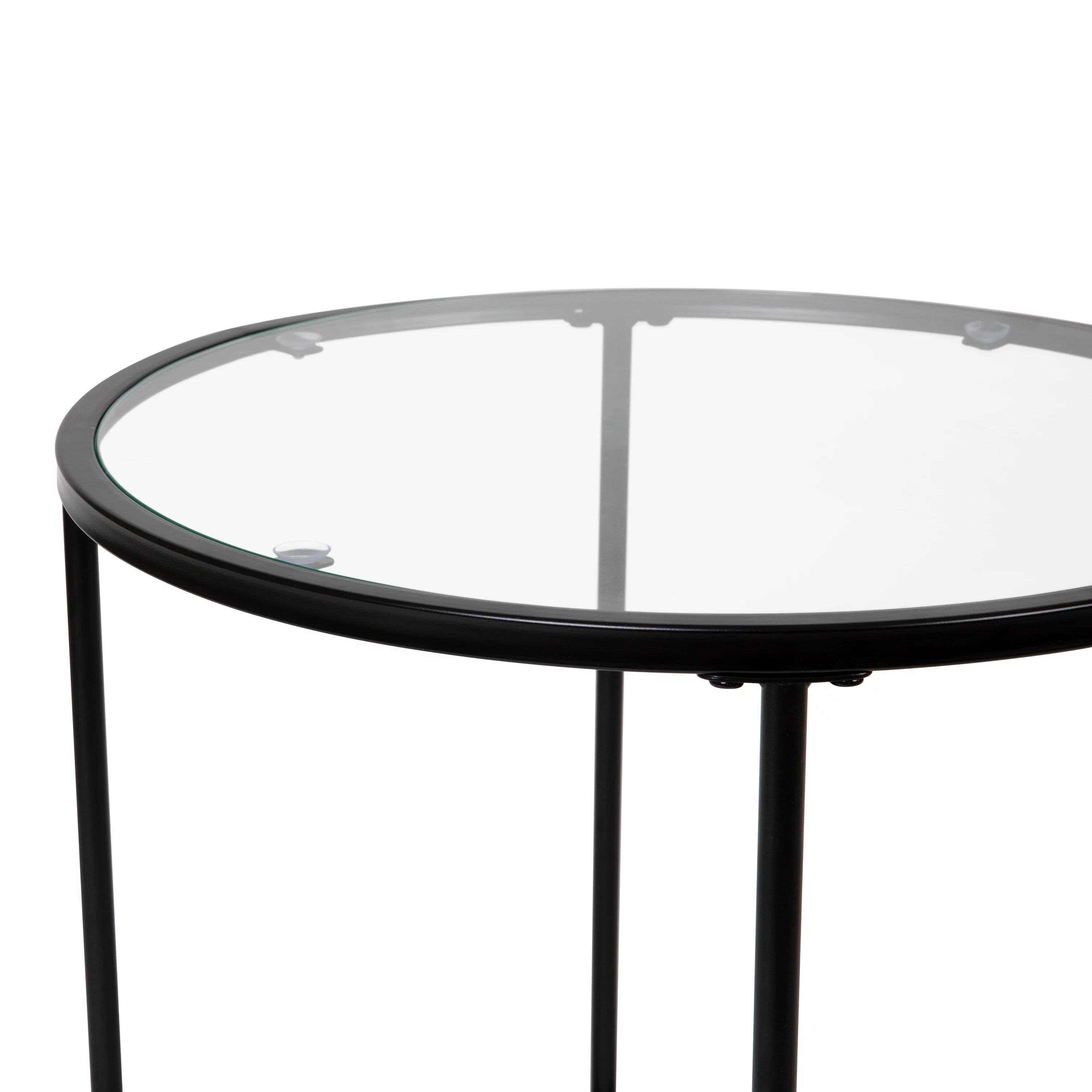 Clear Matte Black End Table Y9591