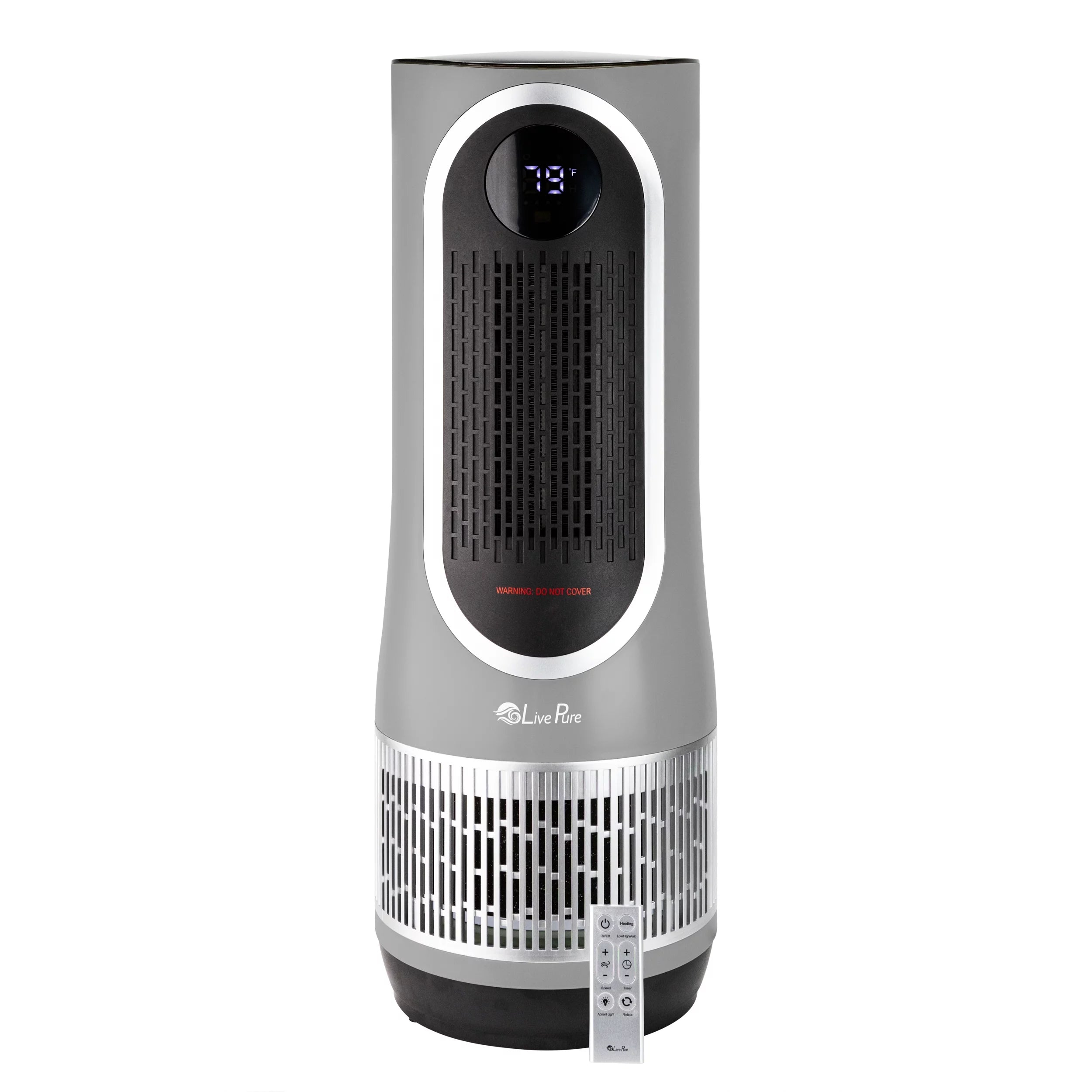 Gray 2 in 1 Air Purifier & Heater with HEPA Filtration C140324