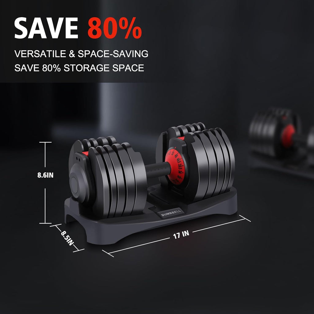53LB 15 in 1 Adjustable Dumbbell Set with Anti-Slip Handle K7925