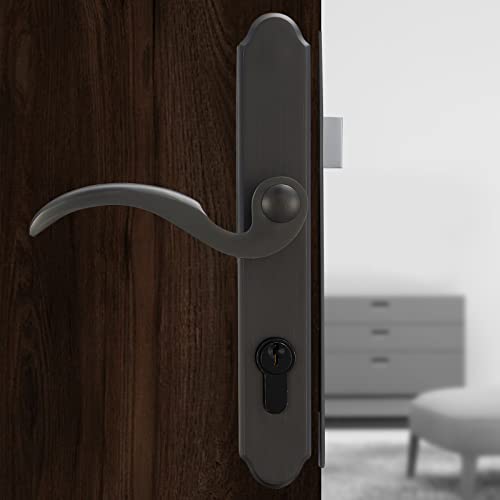 Brushed Polished Brass Lever Handle Set for Screen & Storm Doors A187