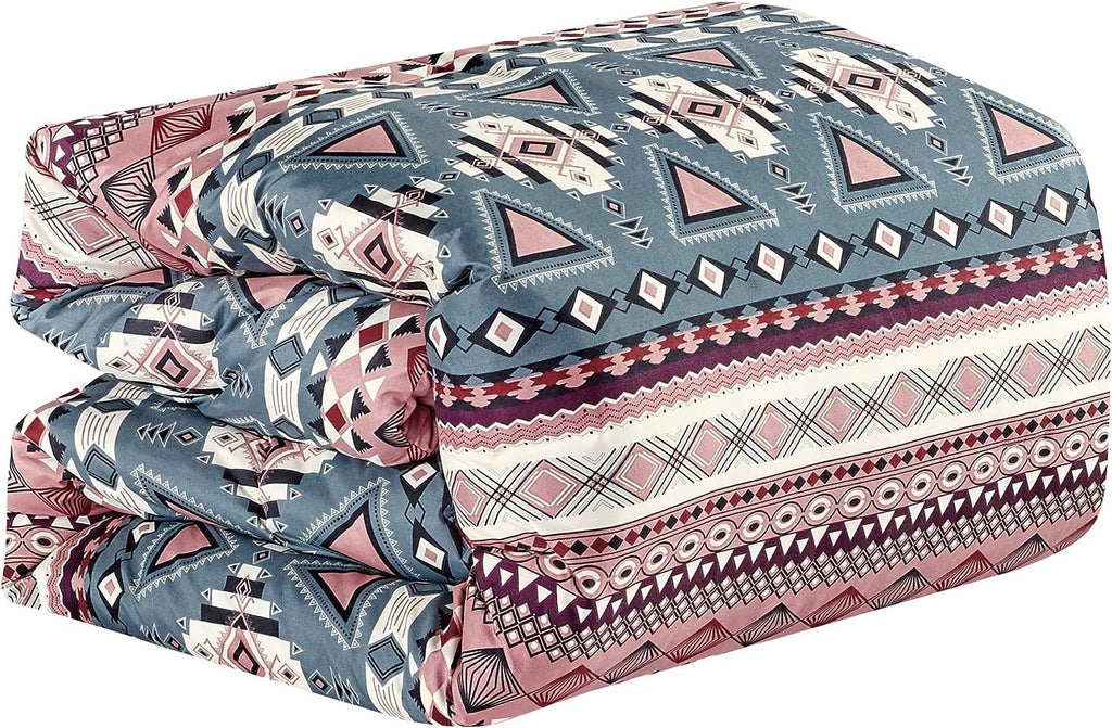 Teal Pink Southwestern Design Comforter Bedding Set Queen Size U2341