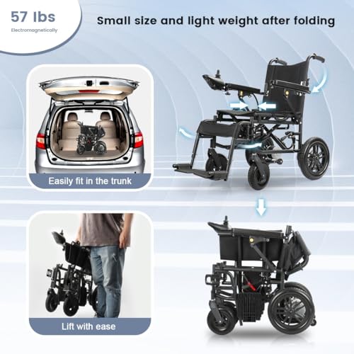 Electric all-terrain wheelchair, 500W, 264Lbs Max load, 12Ah lithium battery, 9mi driving range T857