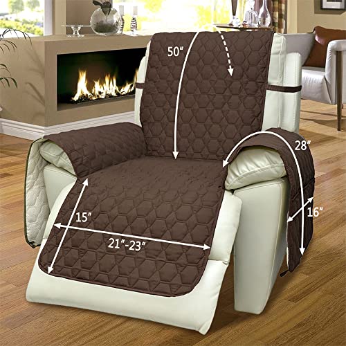 Beige 30 Inch Waterproof Recliner Chair Cover N234