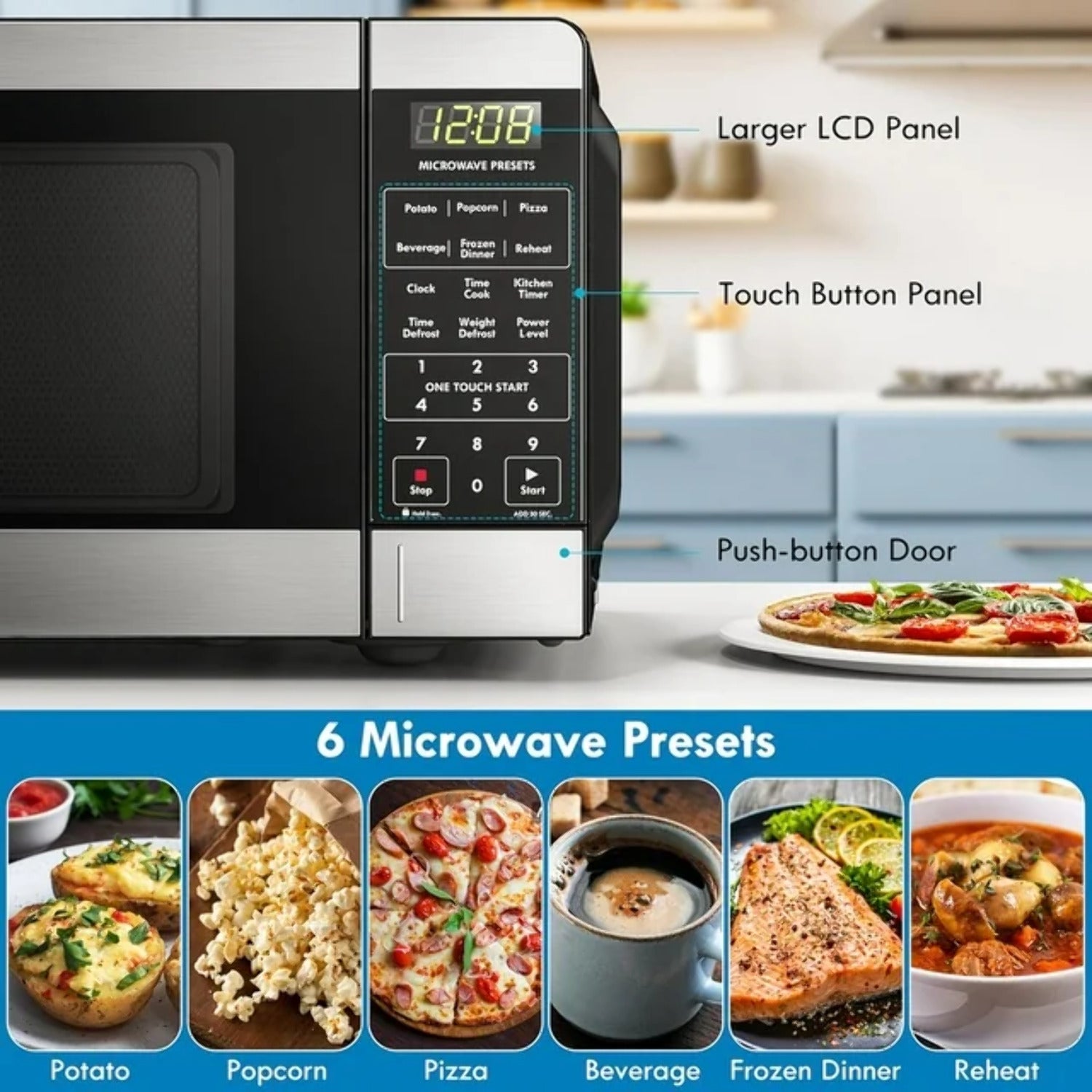 700 Watt .7 Cu Ft Stainless Steel Countertop Microwave H56983