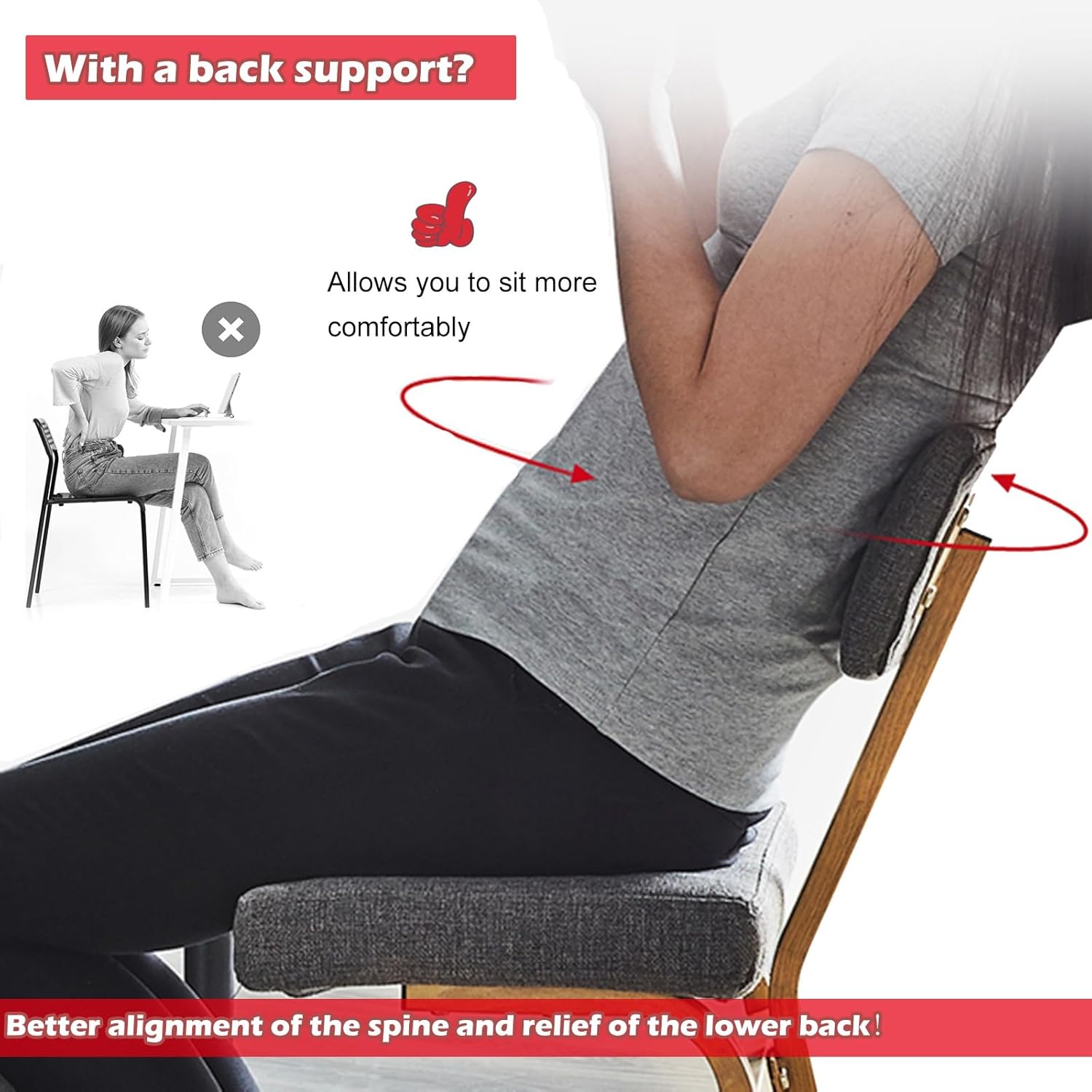 Gray Ergonomic Kneeling Chair with Back Support W219
