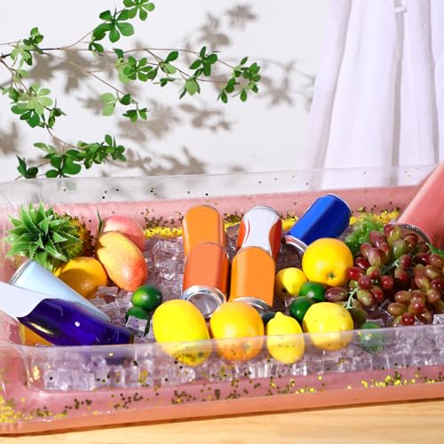 4 Pcs Inflatable Serving Bar Food Cooler Buffet with Glittering Confetti Inflatable Ice Tray M38476