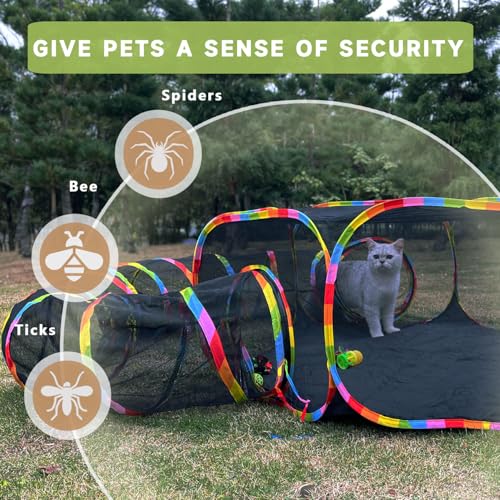 Outdoor Cat Enclosures Portable Mesh Tent Playpen Tunnel for Small Animals S960021