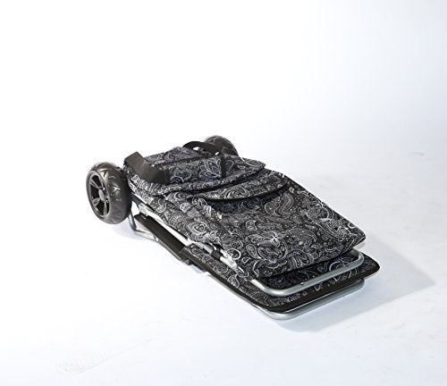 Black Foldable Shopping Cart with Seat M342