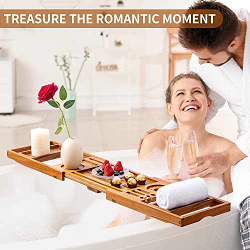 Teak Bathtub Tray with Expandable Handles X929023