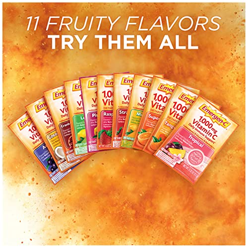 1000mg Vitamin C Powder with Antioxidants, B Vitamins and Electrolytes, Strawberry Kiwi Flavor - 30 Count Z25061