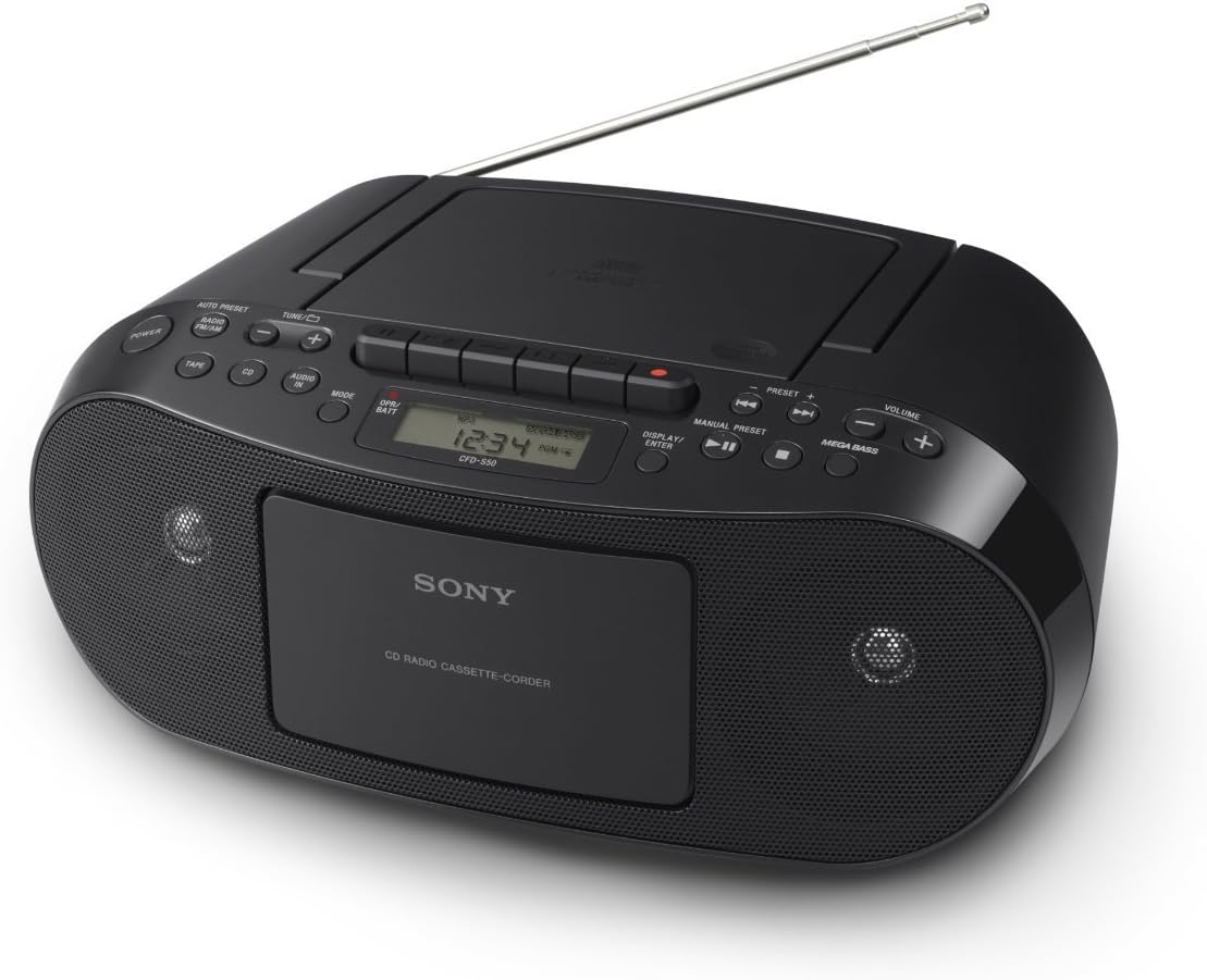 Portable CD Cassette AM/FM Radio Boombox W36068
