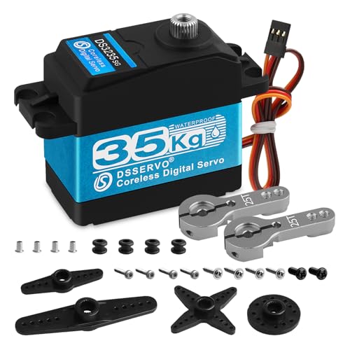 35KG High Torque Coreless Motor Servo Waterproof Metal Gear Digital Stainless Steel Gear Servo with 25T Servo Arm K9738