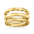 18kt Gold Over Sterling 3 Polished Rings Jewelry Set R588681